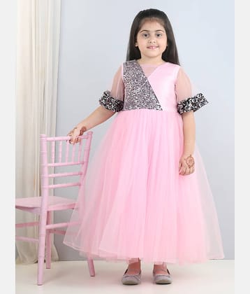 Toy Balloon Kids Net Gown For Girls ( Pack of 1 , Pink )