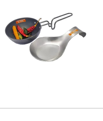 iWARE Hard Anodized Stainless Steel Tadka Pan Heavy Bottom without Lid 12 cm Diameter 0.5 Ltr