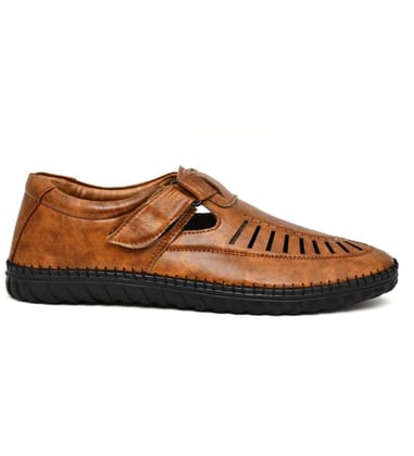 Mens Faux Leather Sandal Size 9 (Tan)