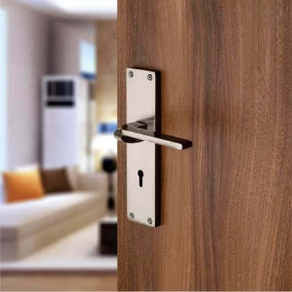 BUCKLER Zinc Alloy-4148-Siler- Black 8 Inch Mortise Handle set-70MM Double Turn Bullet Lock (Silver,Black)