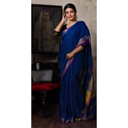 AWESOME LINEN COTTON PRINTED SAREE -1739