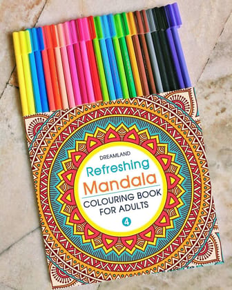 Refreshing Mandala - Colouring Book For Adults Book 4 [Paperback] Dreamland Publications