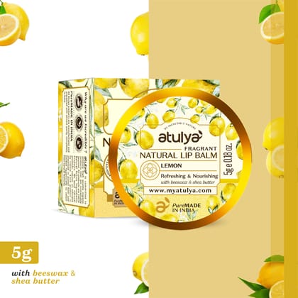 Atulya Lemon Lip Balm | Refreshing and Nourishing - 5gm