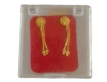 SAI PRIYA LADIES EMPORIUM Gold Plated Lotus Drop Earrings