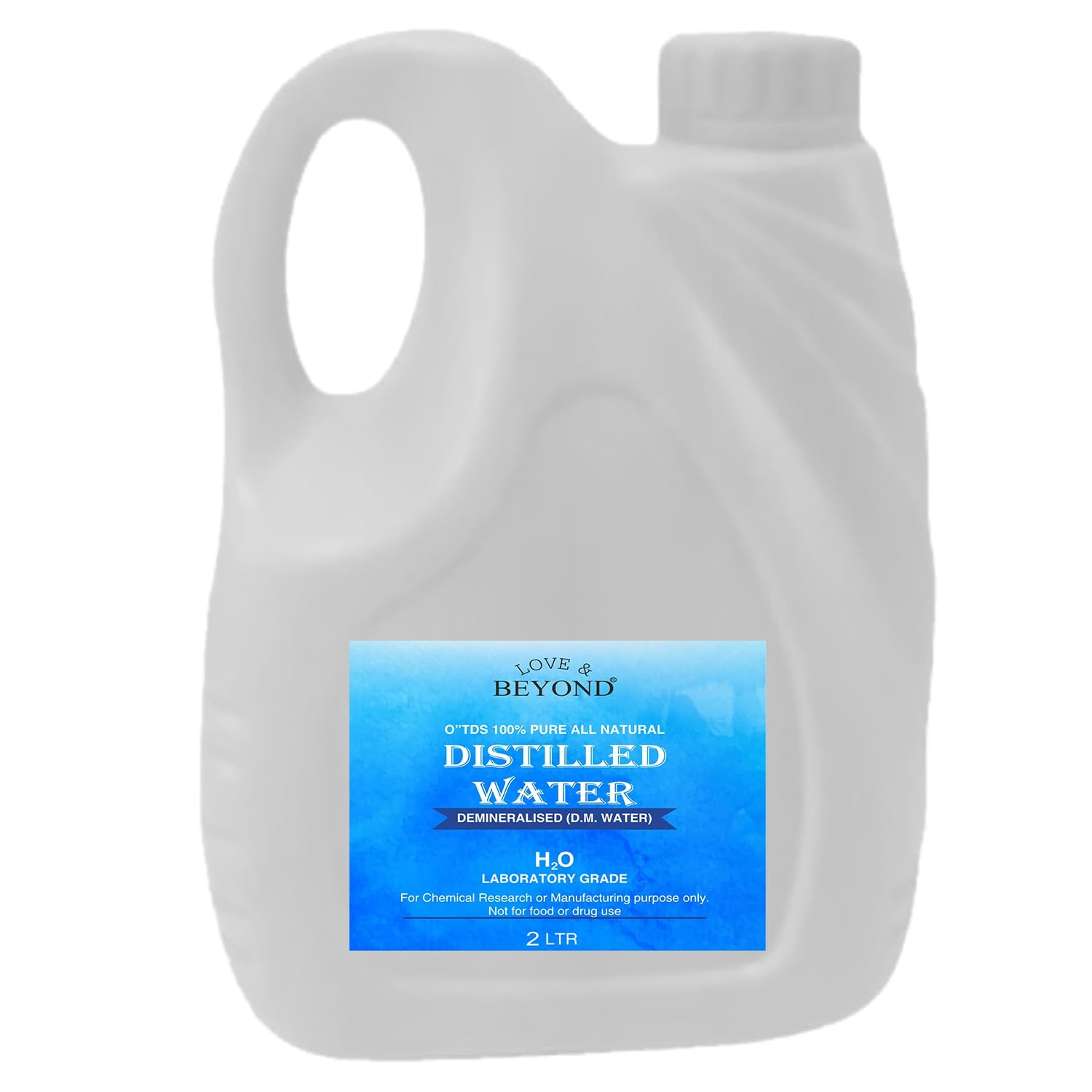 Harrods Distilled Water - Laboratory Grade Certified - Demineralised Purification Softener DM Water for Soap and Cosmetics, batteries, car, Ironing, 2 L