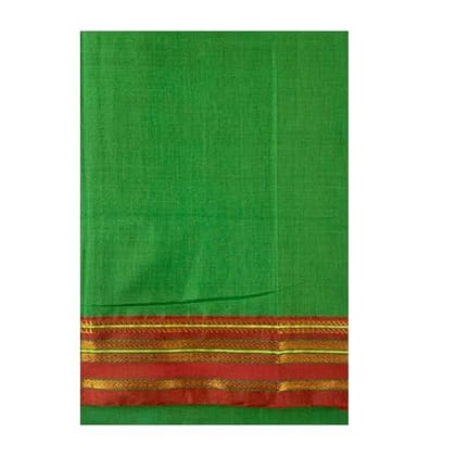 Handwoven Narayanpet Cotton Blend Zari Border Stripe Pallu Saree