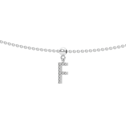 Letter "F" bead charm-Bead charm + silver chain for bead charm