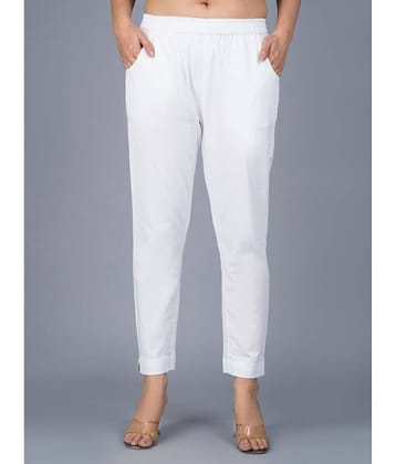 QuaClo - White Cotton Regular Women's Casual Pants ( Pack of 1 )