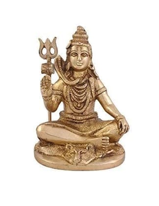 Arihant Craft� Hindu God Shiva Idol Hand Work Showpiece � 13.5 cm (Brass, Gold) Arihant Craft� Hindu God Shiva Idol Hand Work Showpiece � 13.5 cm (Brass, Gold)