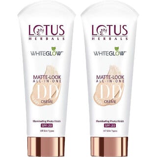 Lotus Herbals Whiteglow Matte Look All In One Dd Cream - Pink Beige  Spf 20  All Skin Types  30G ( Pack Of 2 )