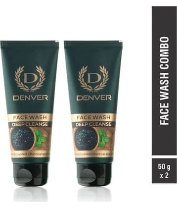 Denver Deep Cleanse Facewash With Activated Charcoal And Mint 100 gm Each (Pack of 2)