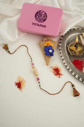 Sacred Woven Pearl Rakhi