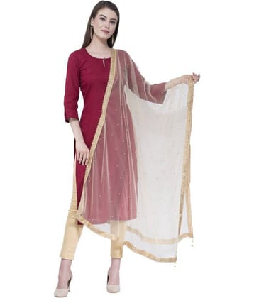 A R Silk Off White Net Stone work Dupatta