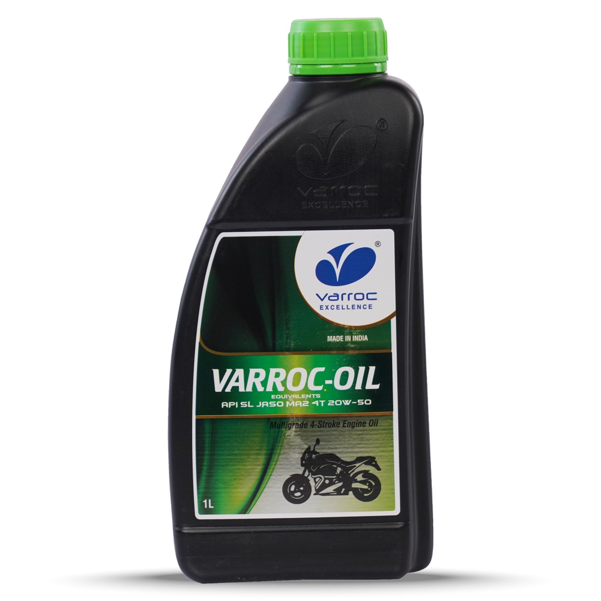 VARROC 20W50 Multigrade 4-Stroke Engine Oil for Bikes, High Friction Modifiers, High Fuel Economy, Ideal for High Performance Bikes(1L)