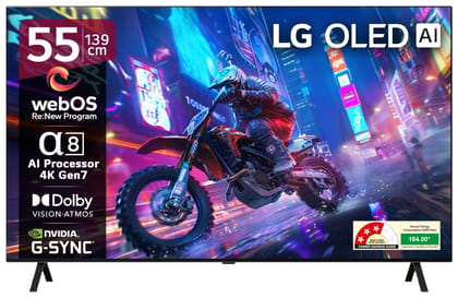 LG 139 cm (55 inches) OLED B4 AI Series 4K Ultra HD (3840 x 2160) Smart webOS OLED TV OLED55B46LA Black / 55 inches