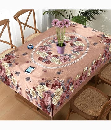 Crosmo Printed PVC 4 Seater Rectangle Table Cover ( 60 x 40 ) cm Pack of 1 Peach