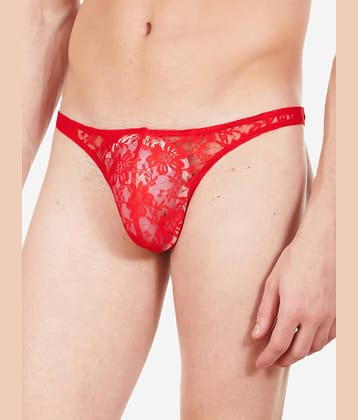 La Intimo Pack of 1 Nylon Thongs For Men's ( Red )