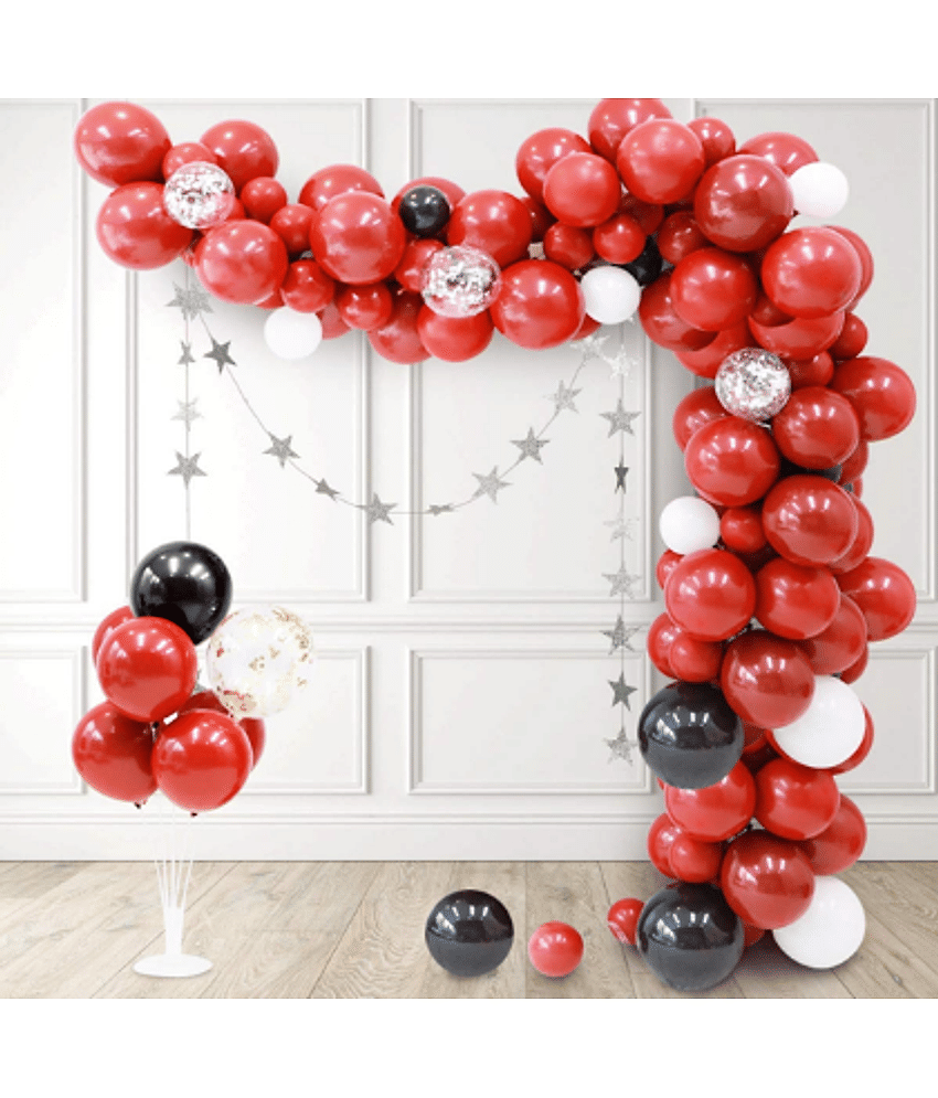 Jolly Party	Jolly Party  Red Black Balloon Garland Kit - 115Pcs