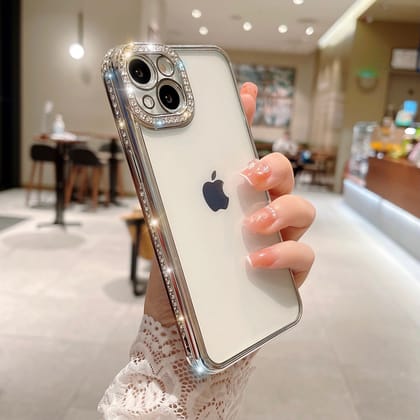 iPhone 13 Series Luxury Bling Diamond Clear Case Cover-iPhone 13 / Silver