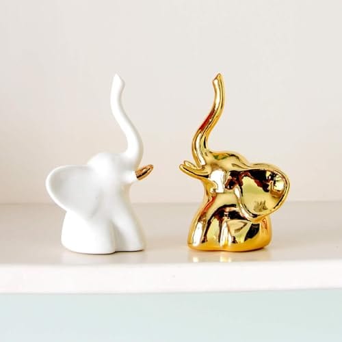 Decor Elephant Statue For Good Luck,Fengshui Ceramic Creative Small Modern Style Elephant Idol