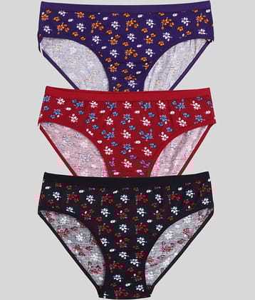 Elina Pack of 3 Cotton Printed Women's Bikini Panties ( Multi Color )