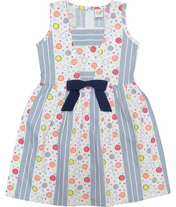 Clothe Funn Cotton Frock For Girls ( Pack of 1 , Grey )
