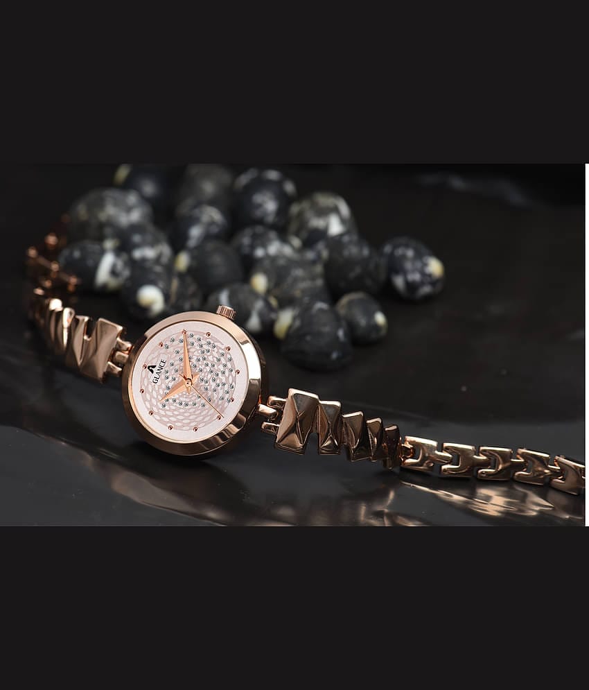 Aglance Metal Round Womens Watch