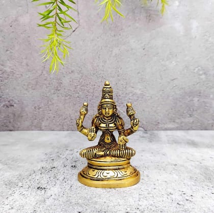 Brass Lakshmi Devi Idol - 3.5 inch Height | Auspicious Brass Lakshmi Devi Idol for Prosperity