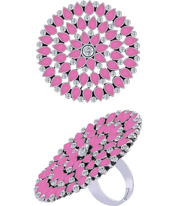 Fancy  Look Silver Tone Adjustable Finger Ring For Women And Girl