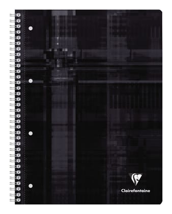 Clairefontaine Square Ruled Functional Notebook 120 Coloured Sheets - A4+-Black