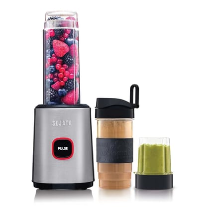 Sujata Nutromatic 600 Watt Electric Blender | Personal Blender for Smoothies, Juices & Nutritious Drinks with 3 Multipurpose Jars Including Travel Jar Sujata Nutromatic 600 Watt Electric Blender | Personal Blender for Smoothies, Juices & Nutritious Drink