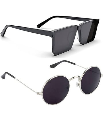 Elligator Multicolor Round Sunglasses ( Pack of 2 )