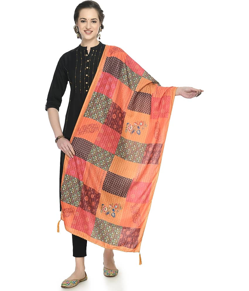 A R Silk - Multicolor Cotton Blend Women's Dupatta - ( Pack of 1 )