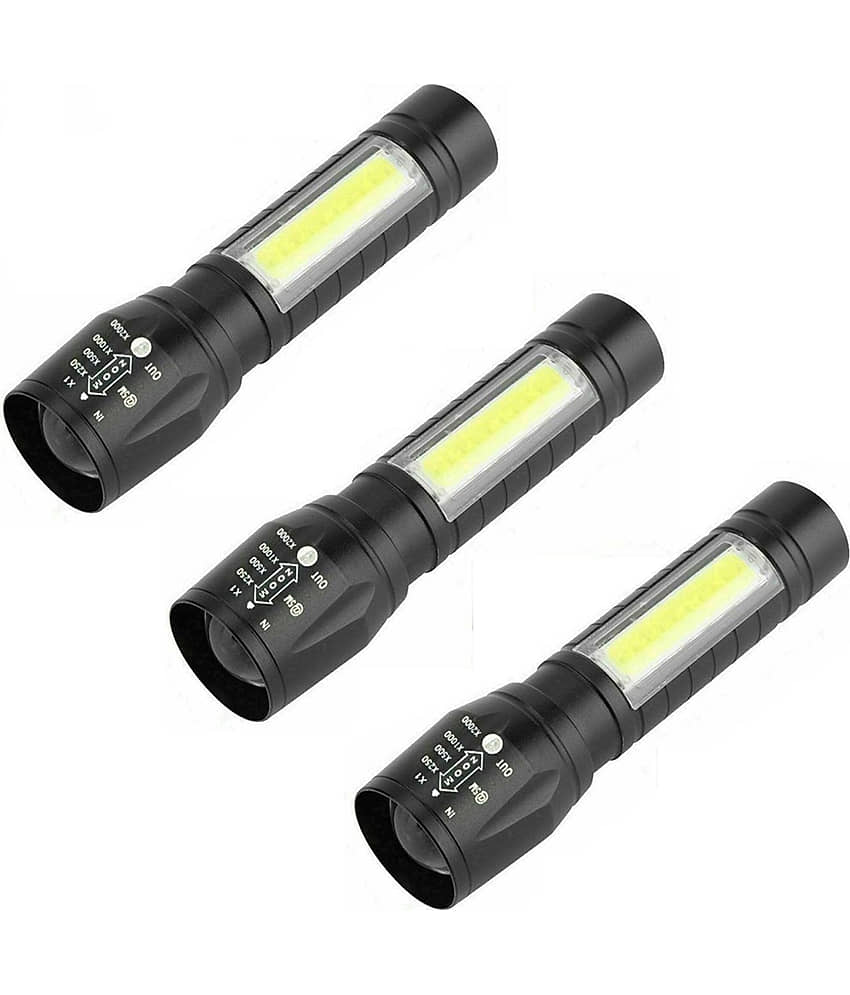 RTB - 10W Rechargeable Flashlight Torch ( Pack of 3 )