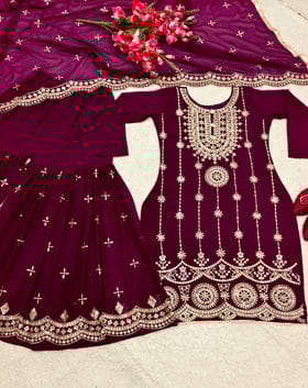 Designer Party Wear Top-Sarara With Beautiful Dupatta Designer Party Wear Top-Sarara With Beautiful Dupatta