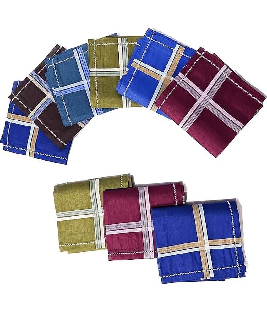 THRIFTKART Multicolor Cotton Men's Handkerchief ( Pack of 12 )