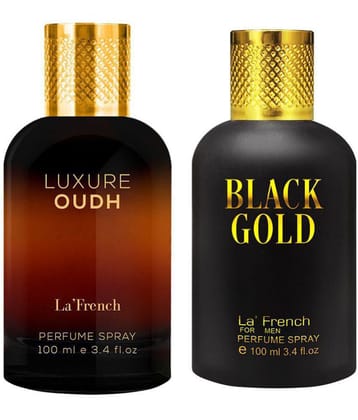 LA FRENCH Luxure Oud & Black Gold Eau De Parfum (EDP) For Men Each 100ml ( Pack of 2 )