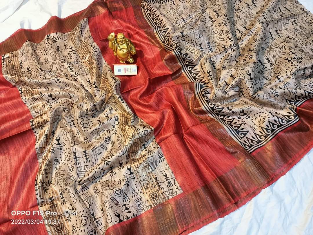 Ghicha print saree