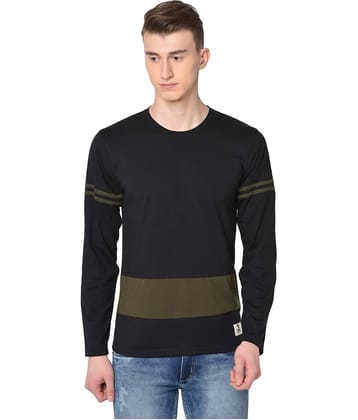 Glito Pack of 1 Cotton Blend Regular Fit Men's T-Shirt ( Black )