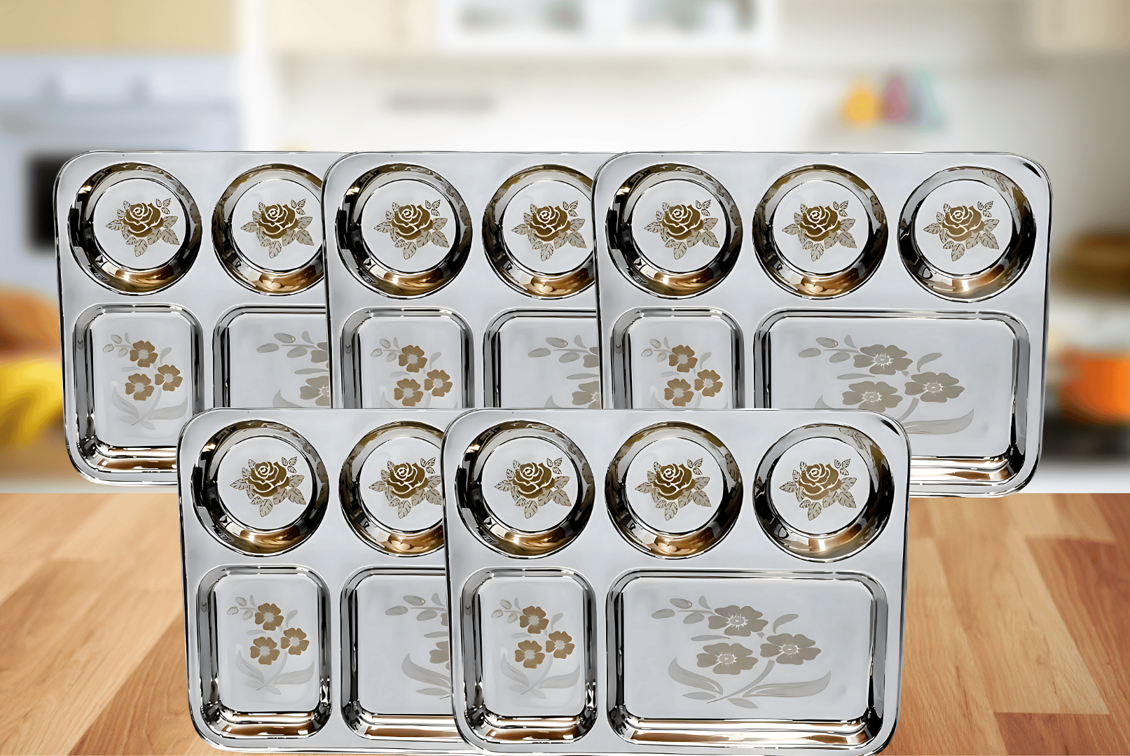5 in 1 Lunch/Dinner/Bhojan Thali Pack of 5