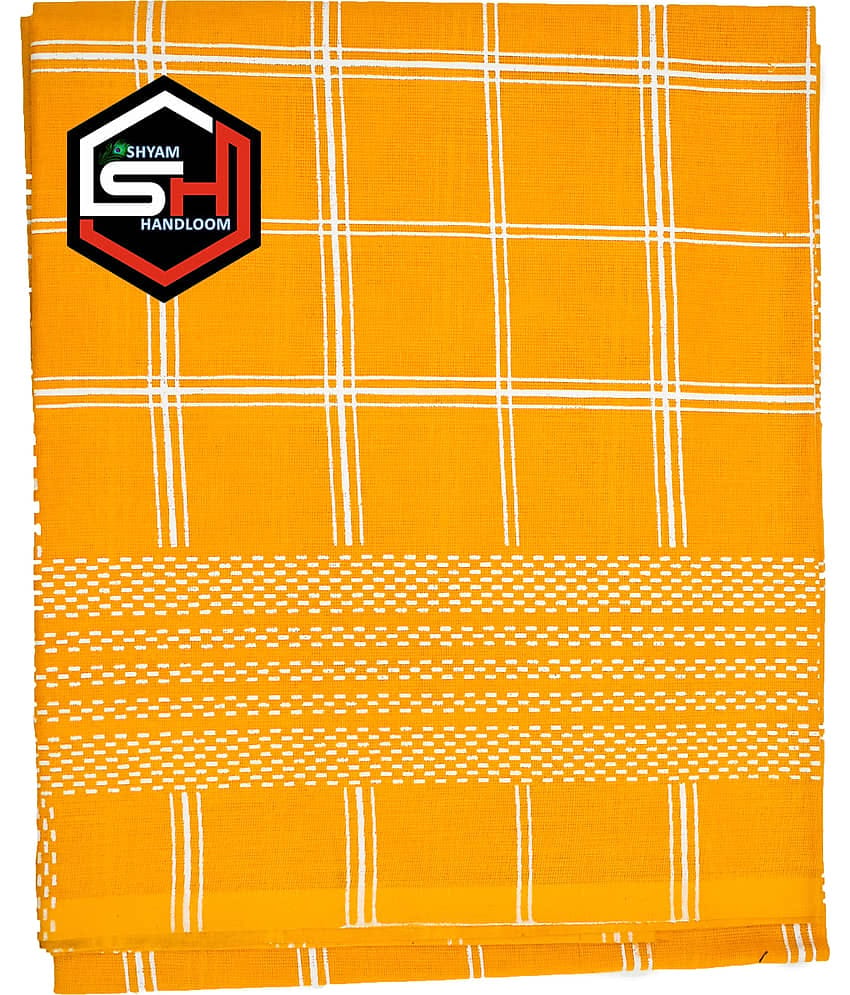 Shyam Handloom Pack of 1 Cotton Below 300 -GSM Bath Towel ( Yellow )