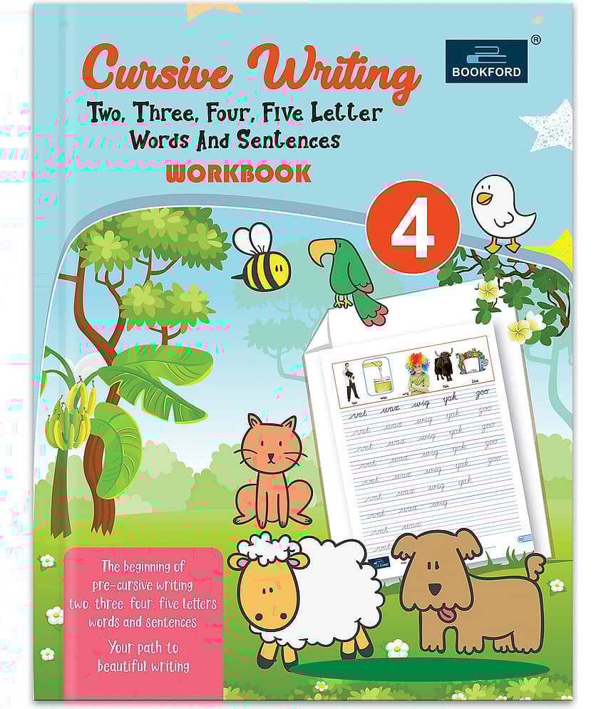 Cursive Writing Two, Three, Four, Five Letter Words & Sentences Books For Kids - Part 4
