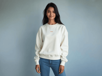 Taarak Mehta Ka Ooltah Chashmah| White Printed Crew Neck Sweatshirt Cotton 350 GSM (KEHNA KYA CHAHTE HO PRABHU)