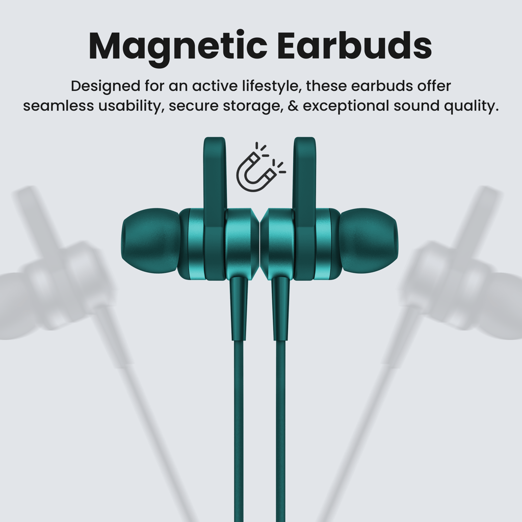 Cellecor BT-4 Wireless Waterproof Neckband with 25 Hrs playtime Headphone Bluetooth - Green