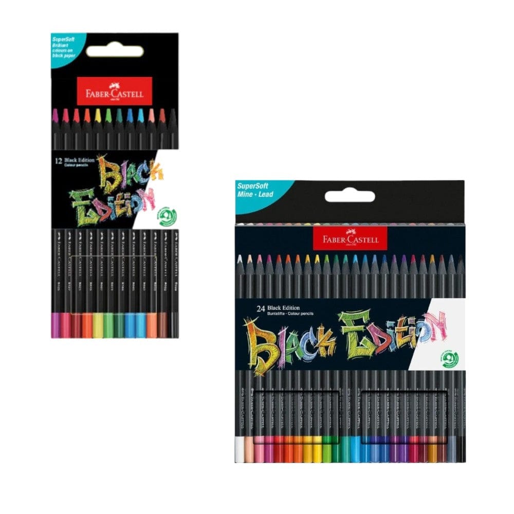 Faber Castell Black Edition Colour Pencils Set SuperSoft Lead-SET OF 12
