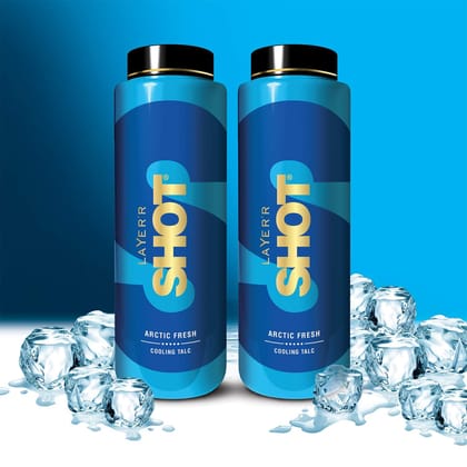 Layer'r Shot Arctic Fresh Cooling Talc 100g (Pack of 2)