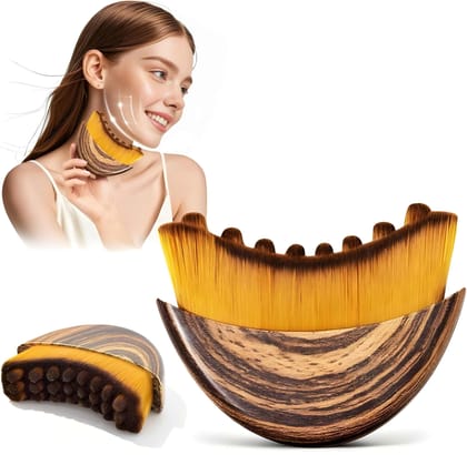 Lymphatic Contour Face Brush for Sculpting & Drainage | Facial Massager for Jawline, Chin & Neck | Anti-Puffiness Skin Lifting Brush with Travel Case  (Original Quality)