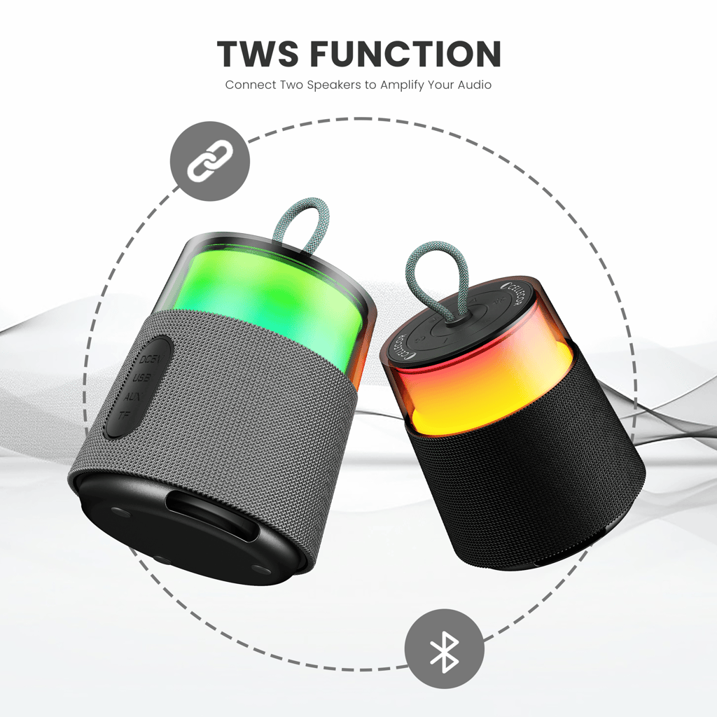 Cellecor CLB-80 BOOM | 10 Hr Playtime | BT-v5.3 | 2600mAH | Water Resistant 10 W Bluetooth Speaker- Grey