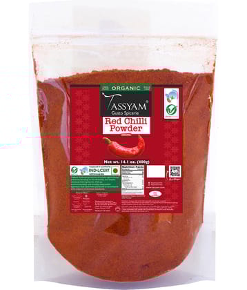 Tassyam Certifed 100% Organic Red Chilli Powder 400 gm