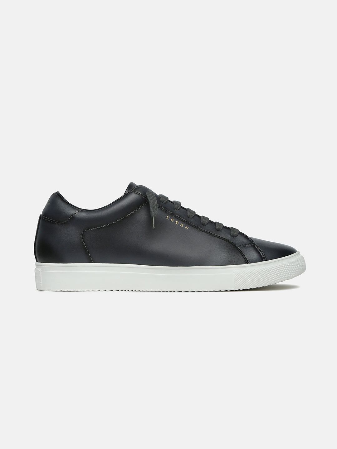GRAPHITE - Classic Grey Leather Sneakers-6
